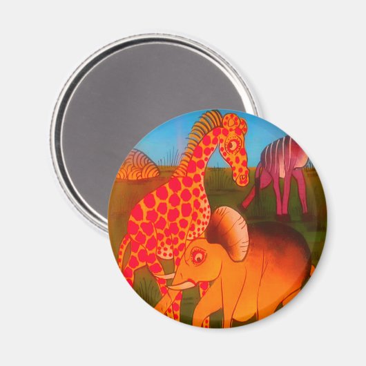 Farbenfrohe afrikanische Safari-Farben Magnet (Vorderseite/Rückseite)