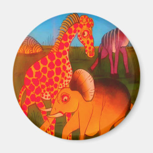 Farbenfrohe afrikanische Safari-Farben Magnet