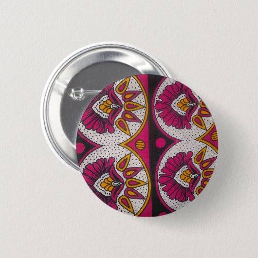 Farbenfrohe afrikanische Stoffe Motif Button (Vorne & Hinten)