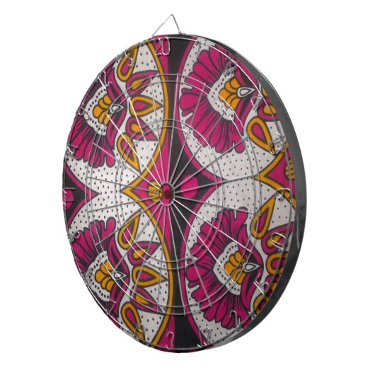 Farbenfrohe afrikanische Stoffe Motif Dartscheibe (Vorderseite rechts)