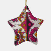 Farbenfrohe afrikanische Stoffe Motif Keramik Ornament (Rechts)
