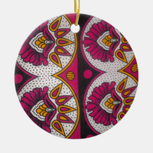 Farbenfrohe afrikanische Stoffe Motif Keramik Ornament