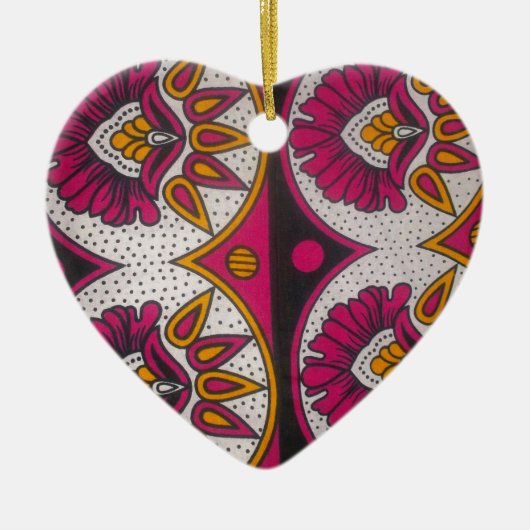 Farbenfrohe afrikanische Stoffe Motif Keramikornament (Vorne)