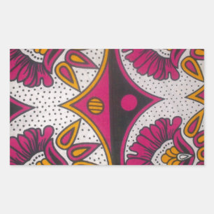 Farbenfrohe afrikanische Stoffe Motif Rechteckiger Aufkleber