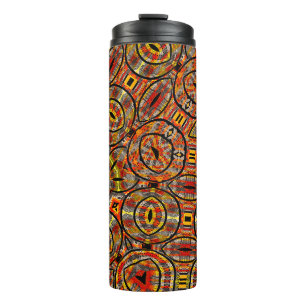 Farbenfrohe afrikanische Stoffe - Nahtloses Muster Thermosbecher