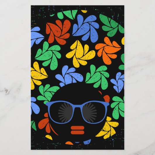 Farbenfrohe Afro-Liebe Briefpapier (Vorderseite)