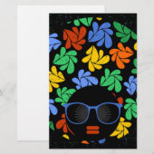 Farbenfrohe Afro-Liebe Briefpapier (Vorne/Hinten)