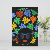 Farbenfrohe Afro-Liebe Briefpapier (Stehend Vorderseite)