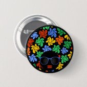 Farbenfrohe Afro-Liebe Button (Vorne & Hinten)
