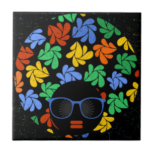 Farbenfrohe Afro-Liebe Fliese