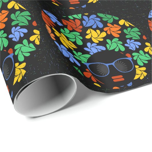 Farbenfrohe Afro-Liebe Geschenkpapier (Rolleneckpunkt)