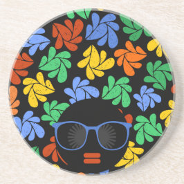 Farbenfrohe Afro-Liebe Getränkeuntersetzer