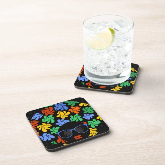 Farbenfrohe Afro-Liebe Getränkeuntersetzer (Rechte Seite)