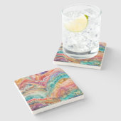 Farbenfrohe Agate Geode Gemstone (1) Steinuntersetzer (Seitenansicht)