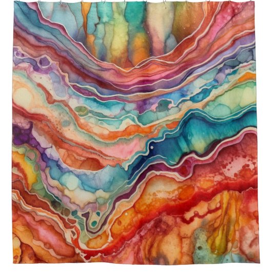 Farbenfrohe Agate Geode Gemstone (2) Duschvorhang (Vorderseite)