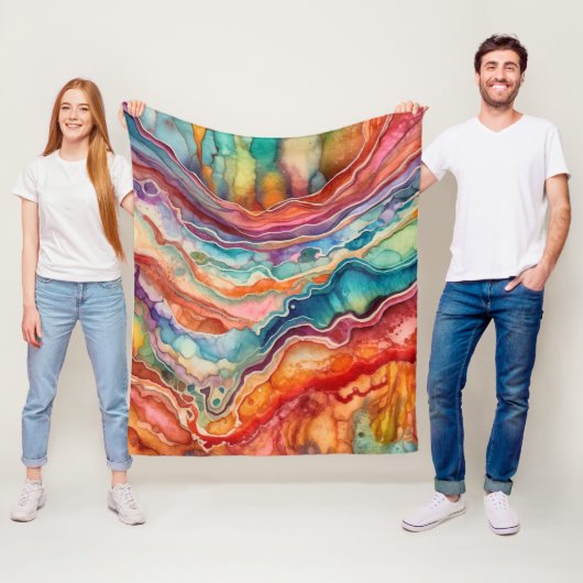 Farbenfrohe Agate Geode Gemstone (2) Fleecedecke (Beispiel)