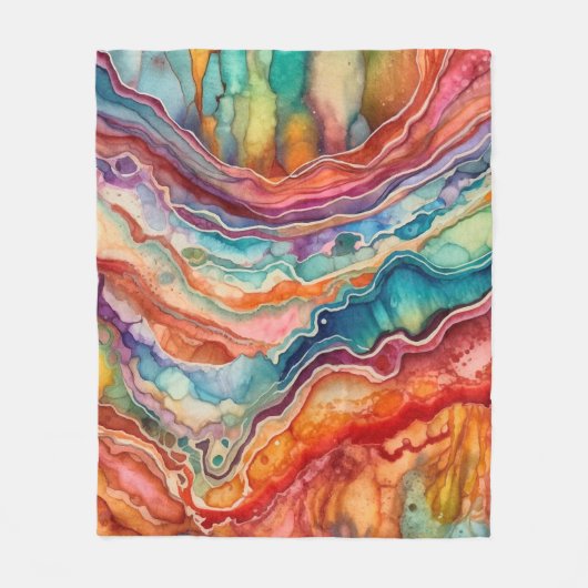 Farbenfrohe Agate Geode Gemstone (2) Fleecedecke (Vorderseite)