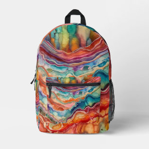 Farbenfrohe Agate Geode Gemstone (3) Bedruckter Rucksack