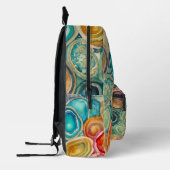 Farbenfrohe Agate Geode Gemstone (4) Bedruckter Rucksack (Links)
