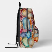 Farbenfrohe Agate Geode Gemstone (5) Bedruckter Rucksack (Links)