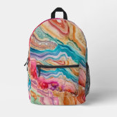 Farbenfrohe Agate Geode Gemstone (8) Bedruckter Rucksack (Vorderseite)