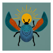 Farbenfrohe ägyptische Scharbe mit Sonne Poster (Vorderseite)