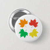 Farbenfrohe Ahorn-Blätter Button (Vorne & Hinten)
