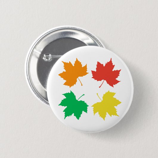 Farbenfrohe Ahorn-Blätter Button (Vorne & Hinten)
