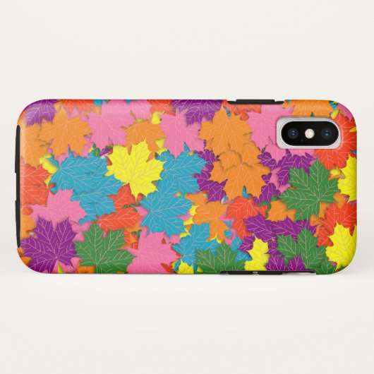 Farbenfrohe Ahorn-Blätter Case-Mate iPhone Hülle (Rückseite (Horizontal))