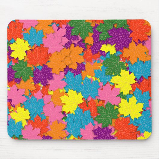 Farbenfrohe Ahorn-Blätter Mousepad (Vorne)