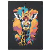 Farbenfrohe Ai Generated Giraffe Klemmbrett (Rückseite)