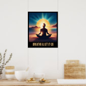 Farbenfrohe Ai Motivierend Yoga Meditation Atmen Poster (Küche)