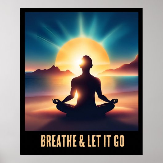 Farbenfrohe Ai Motivierend Yoga Meditation Atmen Poster (Vorne)