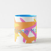 Farbenfrohe AIRPLANE MODE Pilot Flying Travel Fun Zweifarbige Tasse (Mittel)