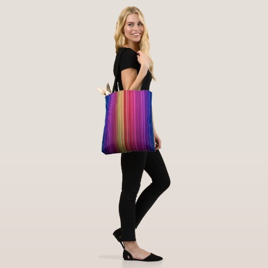 Farbenfrohe Akryllische Regenbogenmuster | Tasche (Am Model)