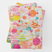 Farbenfrohe Akrylmalerei Geschenkpapier Set (Beispiel)