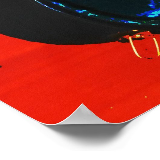 Farbenfrohe akustische Gitarre und Case Poster Art (Ecke)