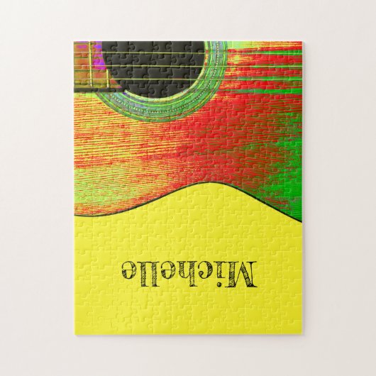 Farbenfrohe akustische Gitarrenmusik Puzzle (Vertikal)