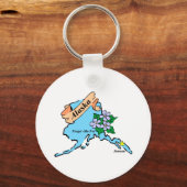 Farbenfrohe Alaska Karte T-Shirts und Geschenke Schlüsselanhänger (Vorderseite)