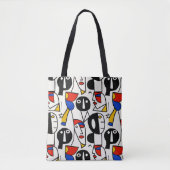 Farbenfrohe Alberne Gesichter Picasso Kubismus Sti Tasche (Vorderseite)