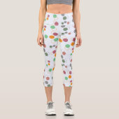 Farbenfrohe Alice Blue Bubbles Muster Yoga Capri Leggings (Vorderseite)