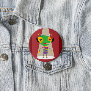 Farbenfrohe Alien Ant in Spotlight Quirky Button