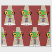 Farbenfrohe Alien Ant in Spotlight Quirky Geschenkpapier (Flach)