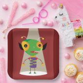 Farbenfrohe Alien Ant in Spotlight Quirky Pappteller (Party)