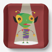 Farbenfrohe Alien Ant in Spotlight Quirky Pappteller (Vorderseite)