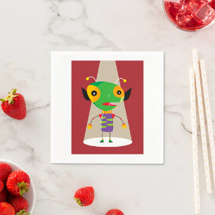 Farbenfrohe Alien Ant in Spotlight Quirky Serviette