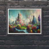 Farbenfrohe Alien Fantasy Nature Landschaft Poster