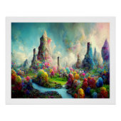 Farbenfrohe Alien Fantasy Nature Landschaft Poster (Vorderseite)