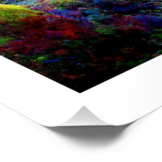 Farbenfrohe Alien Fantasy Nature Landschaft Poster (Ecke)