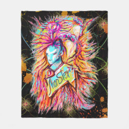 Farbenfrohe Alien Monster Art Pen Zeichne Fantasie Fleecedecke